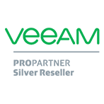 Logo veeam mit Partnerstatus ProPartner SilverReseller - unser Partner für Backuplösungen.