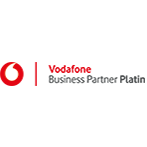 Logo Vodafone Platin Partnerschaft - unser Partner im Bereich Telekommunikation