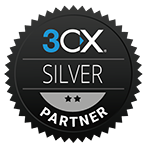Logo 3CX-Partnerschaft – unser Partner für softwaregestützte Telefon- und VoIP-Anlagen